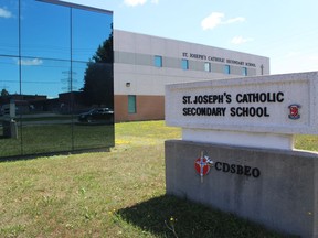 Part of the huge St. Joseph's Catholic Secondary School facility, the largest school in Cornwall and area. Photo on Friday, July 31, 2020, in Cornwall, Ont. Todd Hambleton/Cornwall Standard-Freeholder/Postmedia Network