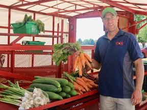 The Simcoe Farmers' Market was able to welcome customers back into the Junior Farmers' Building on July 9. Greg Boyd, market treasurer and vendor, said he heard positive feedback from customers throughout the morning. Ashley Taylor photo