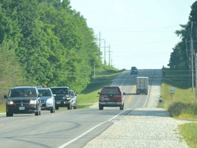 Highway 6 heading up the Bruce Peninsula.