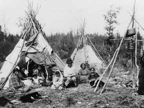 An Indigenous family camp at Dog's Head, Lake Winnipeg, Man., circa 1884. (Supplied Photo)