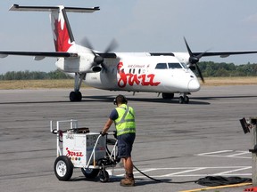 An Air Canada Jazz flight from Toronto arrives at Norman Rogers Airport in a 2012 file photo. (Ian MacAlpine/The Whig-Standard)