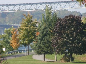 The Cornwall waterfront is pictured with its bike path that goes from the city's east side, along the waterfront and west out of the city to the Long Sault Parkway. TODD HAMBLETON/file photo/CORNWALL STANDARD-FREEHOLDER