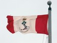 The official flag for the Royal Military College of Canada in Kingston on Wednesday November 19 2014 was the idea for the Canadian flag was hatched at the college in 1964.(IANMACALPINE)-KINGSTON WHIG-STANDARD/QMI AGENCY ORG XMIT: POS1610171113332692