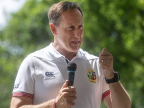 Federal Conservative leadership candidate Peter McKay speaks to a small crowd at the Highland Country Club in London on Friday July 17, 2020. Mike Hensen/The London Free Press