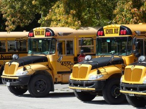 School buses await the start of the school year.
(file photo)