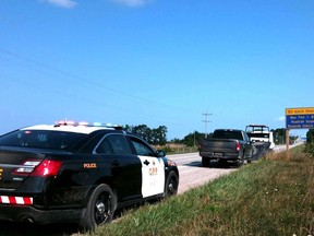 A traffic stop on the Bruce Peninsula is seen in this file photo.
(photo supplied by the OPP)