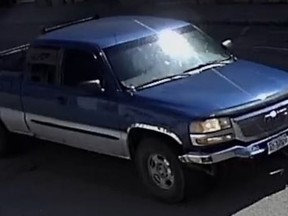 The Upper Ottawa Valley OPP hopes a member of the public will come forward with information about this truck and its driver, that police say was involved in a hit-and-run in downtown Pembroke last Wednesday. Police supplied photo