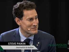 The long-time host of TVOâ€™s popular public affairs program â€œThe Agenda,â€ Steve Paikin was a recent guest speaker as part of Algonquin College's Pembroke Campus Speaker Series. Screen capture