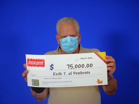 Keith Tysick of Pembroke recently won $75,000 in OLG's Instant Slots game. Submitted photo