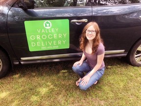 Keanna MacKinnon of Laurentian Valley is operating Valley Grocery Delivery. You can see her coming thanks to her new vehicle decal from SunSign Graphics.