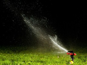 lawn sprinkler spraying water over green grass at night

Not Released (NR)