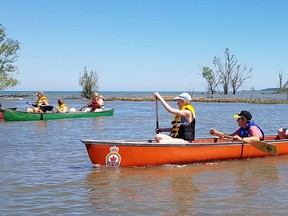 Participants paddle canoes at Lambton Centre’s summer camp. This year’s summer camp will be operating differently due to COVID-19.