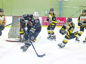 Sault Ste. Marie product Cole Delarosbil, in action for the Espanola Express during the 2019-2020 Northern Ontario Jr. Hockey League season. SPECIAL TO SAULT THIS WEEK