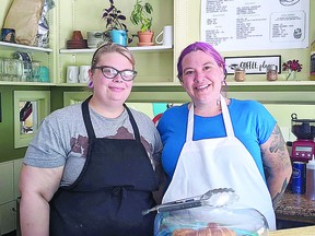 Mana Goodfellow and Katrina Holkko pose in their newly opened cafe. PHOTO PROVIDED