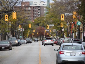 Christina Street in downtown Sarnia is pictured in November, 2018, looking north from Wellington Street. The street is being converted, for pedestrians only Friday afternoons to Sunday evenings for the rest of the summer, in a Chamber of Commerce bid to boot sales for local businesses. (Observer file photo)