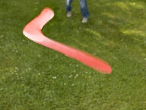 Real boomerangs really do fly. The curve airfoil profile on the wings is the critical detail.