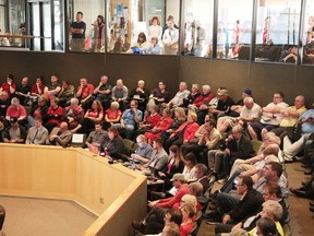 It was a packed house at a special city council meeting on June 27, 2017. City council voted on the location of a new arena.