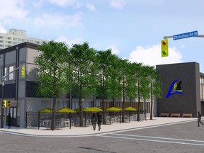 This illustration shows how the Lambton County Shared Services Centre at the corner of Christina and Lochiel streets in Sarnia is expected to appear after the Bayside Centre site is redeveloped.