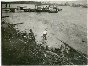 Residents set up a bucket brigade to help fight the fire on July 11th, 1911 in South Porcupine; they fought the flames for hours but the town was lost.

Supplied/Timmins Museum