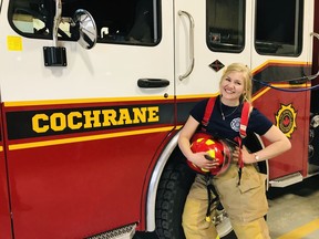 Tegan McWhirter has used her experience fighting wildland fires for the MNRF to working with the local fire department. .TP.jpg