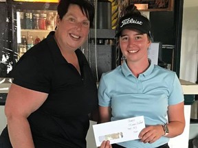 Lorrie O’Connor and Brit Hofferd won the Lee Golf Club's 2-day, 2-lady scramble. Photo by Kelly Hofferd.