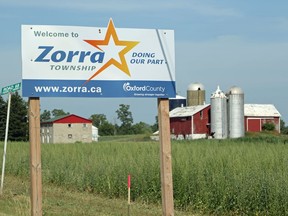 Zorra Township sign.

Greg Colgan/Sentinel-Review/Postmedia Network