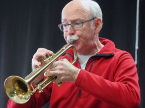 Following speeches from area politicians, retired teacher and musician Paul Sweet serenaded those in attendance and watching online during Canada Day ceremonies at the Wetaskiwin Royal Canadian Legion Br. No. 86 Wednesday.