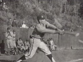 Although the on-file accession number does not correspond to the photograph, and the batters name and location of play is uncertain, it is reasonable to assume the game is being played in an early 12 Foot Davis Ball Park. However, if you have more precise information, it would be appreciated.