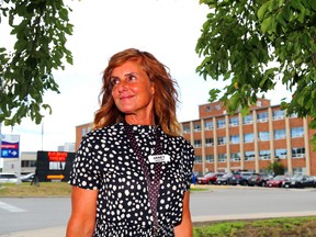 Crisis Intervention Centre manager Janet Kinsey stands outside Belleville General Hospital Wednesday. She says the pandemic is causing people who've never sought mental health care to book counselling appointments. LUKE HENDRY