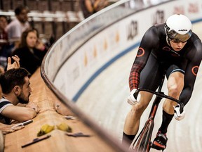 Nick Wammes of Bothwell is on the Canadian track cycling team for the 2021 Olympic Games in Tokyo. He is pictured at a Union Cycliste Internationale (UCI) World Cup event in Milton, Ont., in January 2020. Bojan Unzicanin Photo)