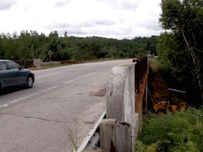 A vehicle drives down Highway 94 in Callander, just north of the Main Street S. and Terrace Road intersection. The highway will be temporarily closed starting next week from the intersection north to Lansdowne Street for work related to the removal of a bridge. Michael Lee/The Nugget