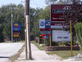 Hotels are seen along Lakeshore Drive in North Bay, Aug. 10. Nugget File Photo