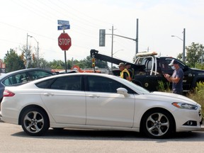 North Bay police, fire and ambulance personnel responded to a two-vehicle collision at the corner of O'Brien and Foster streets at about 10 a.m. Monday. Details will be posted as they become available.
PJ Wilson/The Nugget