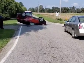 A two-vehicle collision in the Courtland area left four people with minor injuries on Monday morning. (OPP photo)