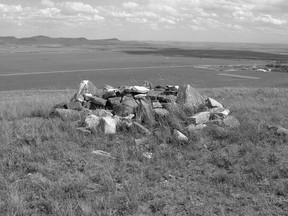 The cairn atop Safatova Gora in 2008.