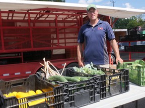 Gregory Boyd of Heritage Lane Produce says the Tillsonburg Farmers Market is having a good season. There have been some minor COVID-19 changes in protocol, but people have quickly adapted. (Chris Abbott/Norfolk Tillsonburg News)