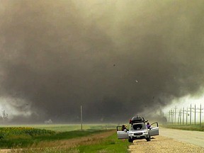 Another shot of the tornado that touched down last week near Virden, Man. (Photo from Manitoba Storm Chasers Facebook)