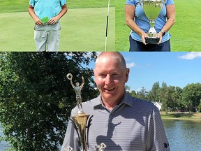 The Club Champions. Top Left - Carson Inman
Top Right - Lindsey Jordan
Bottom - Don Jackson
Missing - Senior Mens winner Chris Perry and Junior Ladies winner Madeline Lee. (supplied photos)