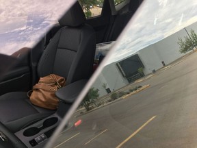 A purse left visible in an unattended vehicle could lead to a crime of opportunity, according to RCMP. Photo Supplied