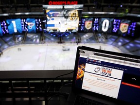 Technical difficulties earlier on Aug. 7, 2020 prevented many from purchasing tickets for the Edmonton Oilers 50/50 draw. JASON FRANSON / CP