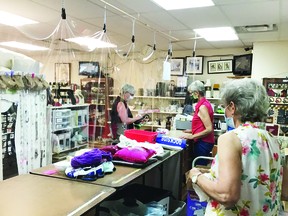 Following a shut-down of approximately two and a half months, the Devon United Church Thrift Shop is back up and running, with new safety measures in place. (Supplied)