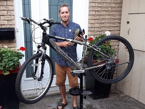 Joel Spears is helping victims of crime get to work on bicycles he fixes up then lends out. Photo supplied.