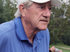 Former Ontario premier Mike Harris listens to a question at the launch of the 22nd-annual Osprey Links Charity Golf Gala in August. Nugget File Photo