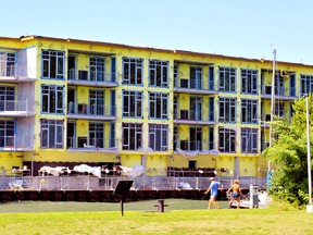 Windows were recently installed at The Dover Wharf condominium project on Harbour Street in Port Dover. Waterfront development in Port Dover is top-of-mind at Norfolk County now that a number of ambitious development proposals have accumulated in the county’s planning department. – Monte Sonnenberg photo