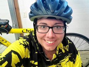 Lori Neville died Saturday after a car and a cyclist collided on Petrolia Line in St. Clair Township. Handout/Sarnia Observer/Postmedia Network