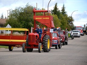 The parade makes its way around the town of Fairview to celebrate the end of summer on Saturday, Aug. 22, 2020.