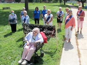 Dorothy Davidson celebrated her 100th birthday Aug. 19 with a party in Chatham's Tecumseh Park. It included having friends from the Blessed Sacrament chapter of the Catholic Women's League her Happy Birthday. Ellwood Shreve/Postmedia Network