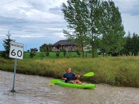 Spotted on Lake Range Road, just south of concession 10, on Sunday, August 16, was a new hot spot for kayakers. Jenn Mulcaster photo.