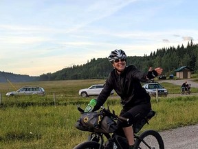 Devon cyclists Dave Mercer and Trish Holt both raced in the 2020 Alberta Rockies 700, a grueling, self-supported bike-packing event through the Rocky Mountains.
(Photos by Kristin Anderson)