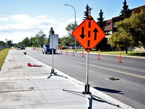 Construction along Black Gold Dr. at 50 Ave.
(Emily Jansen)